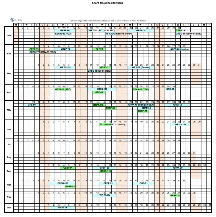 Draft 2025 Technical Meetings Calendar